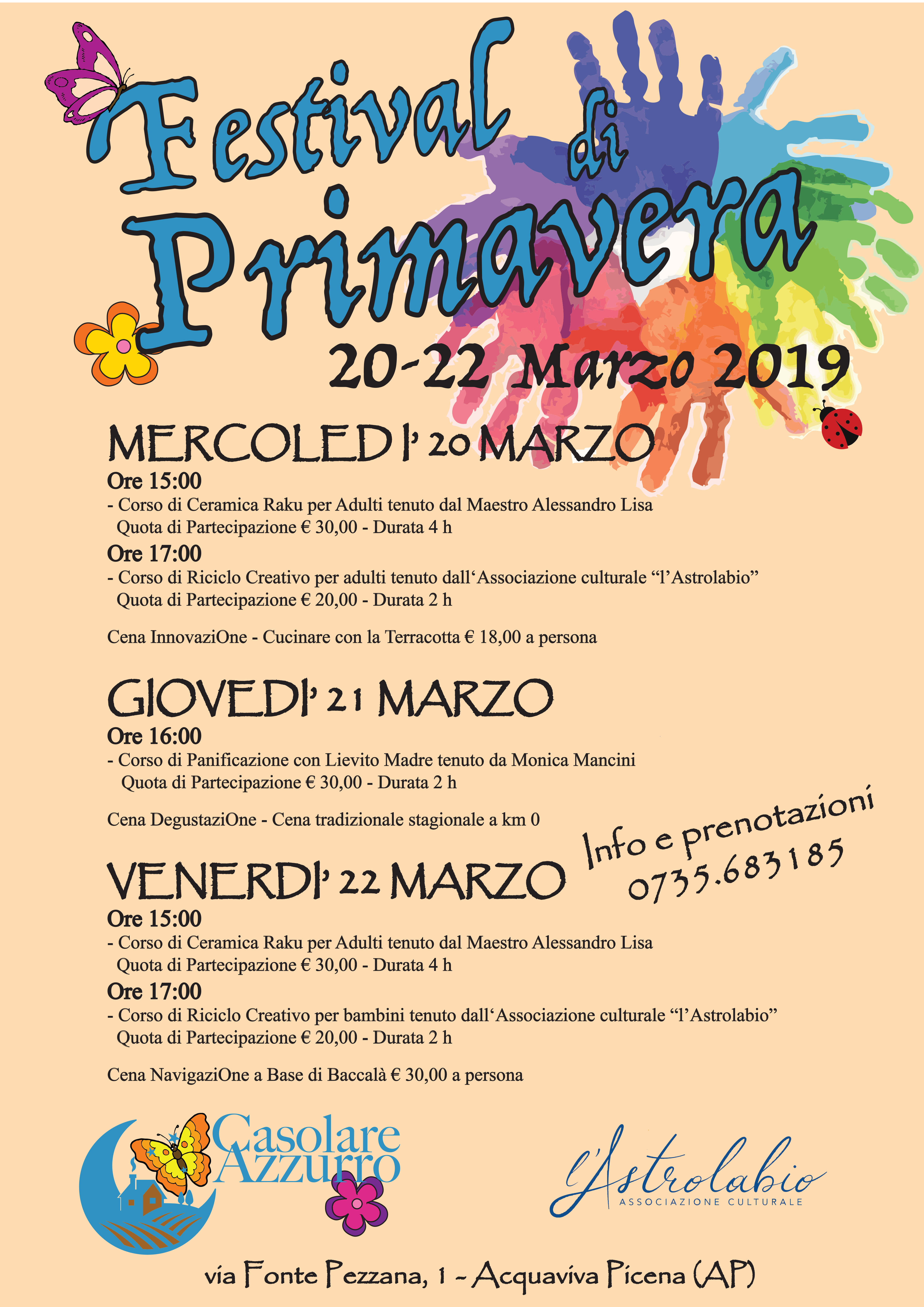 Festival di Primavera – Corsi per Adulti e Bambini